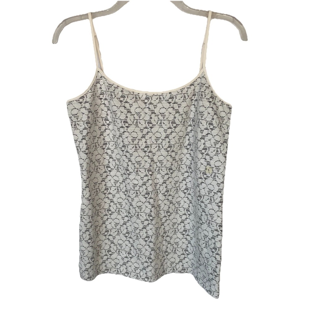 Floral Lace Cami  Layered Ann Taylor Loft Spaghetti‎ Strap Ivory Sz Large